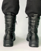 Зимние кожаные Ботинки Ястреб на меху до -20°C / Утепленные водоотталкивающие Берцы черные размер 46 - изображение 5