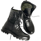 Зимние кожаные Ботинки Ястреб на меху до -20°C / Утепленные водоотталкивающие Берцы черные размер 48 - изображение 1