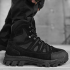 Мужские нубуковые Ботинки Ninja's на Резиновой прошитой подошве / Летние Берцы черные размер 45 - изображение 1