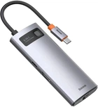 USB-хаб Type-C 6-in-1 Baseus Metal Gleam Series Multifunctional HUB Docking Station серый (CAHUB-CW0G)