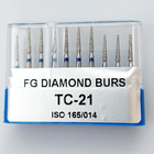 Бор алмазний FG стоматологічний турбінний наконечник упаковка 10 шт UMG КОНУС 1,4/8,0 мм 314.165.524.014 - зображення 1