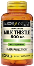 Натуральная добавка Mason Natural Milk Thistle Капсулы 500 мг