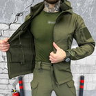 Чоловічий костюм куртка + штани з посиленими колінами softshell олива розмір 2XL - зображення 2