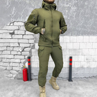 Мужской костюм куртка + брюки с усиленными коленями softshell олива размер XL - изображение 1