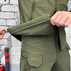 Чоловічий костюм куртка + штани з посиленими колінами softshell олива розмір S - зображення 8
