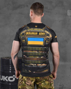 Армейская мужская футболка Ukrainian Army потоотводящая 2XL черная с принтом (86423) - изображение 4