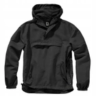 Тактична куртка анорак Brandit Summer Windbreaker, водонепроникна літня вітровка, чорний 4XL - зображення 4