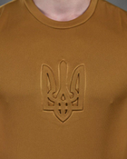 Тактична чоловіча потовідвідна футболка з Гербом України 2XL койот (86495) - зображення 4