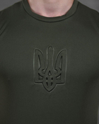 Тактична чоловіча потовідвідна футболка з Гербом України 3XL олива (86497) - зображення 3