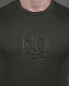 Тактична чоловіча потовідвідна футболка з Гербом України 3XL олива (86497) - зображення 3