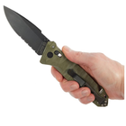 Нож TB Outdoor CAC S200 Army Knife G10 полусеррейтор (длина 230 мм, лезвие 85 мм), оливковый - изображение 6