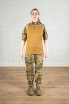 Жіноча армійська форма убакс короткий рукав та штани з кишенями CoolMax ріп-стоп standart Піксель Койот (630) , S - зображення 1