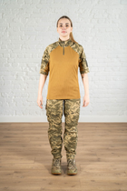 Жіноча армійська форма убакс короткий рукав та штани з кишенями CoolMax ріп-стоп standart Піксель Койот (630) , XL - зображення 1