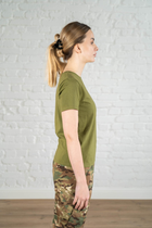 Жіноча військова футболка ХБ (бавовна) гіпоалергенна tactical Олива (665) , XL - зображення 3