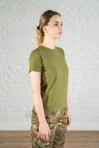Жіноча військова футболка ХБ (бавовна) гіпоалергенна tactical Олива (665) , M - зображення 5