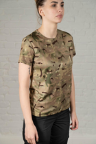 Женская тактическая футболка CoolMax камуфлированная tactical Мультикам (663) , 2XL - изображение 5