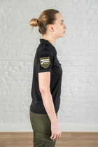 Женское армейское поло CoolMax дышащее с велкро панелями Черное (661) , M - изображение 3