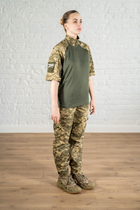 Женская военная форма убакс короткий рукав и штаны с карманами рип-стоп CoolMax standart Пиксель Олива (631) , 3XL - изображение 4