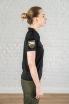 Женское армейское поло CoolMax дышащее с велкро панелями Черное (661) , 3XL - изображение 3