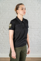 Женское армейское поло CoolMax дышащее с велкро панелями Черное (661) , 3XL - изображение 5