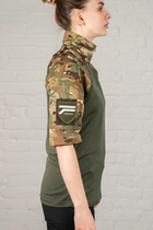 Военный женский убакс с коротким рукавом рип-стоп CoolMax tactical Мультикам Олива (650) , 3XL - изображение 6
