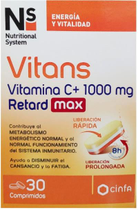 Kompleks witamin i minerałów NS Vitans Vitamin C+ 1000 Mg Retard Max 30 caps (8470002074866) - obraz 1