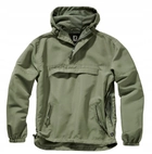 Тактична куртка анорак Brandit Summer Windbreaker, водонепроникна літня вітровка, олива S - зображення 4