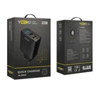 Сетевое Зарядное Устройство Yoki Led Series YK-33PD+QC 33W, Black