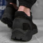 Универсальные кожаные Кроссовки на прошитой резиновой подошве черные размер 44 - изображение 7