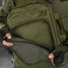 Нагрудная сумка-слинг 8 л 33x23x10 см / Рюкзак однолямный Oxford 900D с системой крепления MOLLE олива - изображение 6