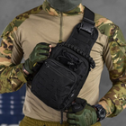 Нагрудная сумка Cordura 1000D / Влагозащищенный Рюкзак однолямный черный 26 х 16 х 9 см - изображение 1