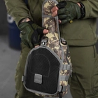 Нагрудная сумка "USA" Cordura 1000D / Рюкзак однолямный с креплением Molle 23,5х6х12 см пиксель - изображение 7