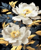 Картина по номерам Artissimo Роскошные пионы с золотыми красками PNX1871 50х60см