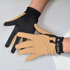 Тактические перчатки легкие без пальцев размер L ширина ладони 9-10см, хаки - изображение 1
