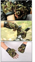 Тактические перчатки легкие без пальцев размер M ширина ладони 8-9см камуфляж MultiCam - изображение 3
