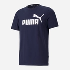Koszulka męska Puma Ess Logo Tee 586666-06 M Ciemnogranatowa (4063697405707) - obraz 4