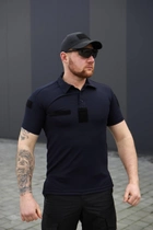 Мужская футболка Поло для ДСНС темно-синяя ткань Cool-pass размер 44 - изображение 2