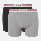 Zestaw majtek męskich typu bokserki 2 szt Levi's Logo Boxer Brief Org 2P 7012228430050 S Szary/Czarny (8720245437998)