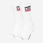 Набір чоловічих шкарпеток високих бавовняних 2 пари Levi's Regular Cut Logo 2P 9020120010010 39-42 Білий (8720245286695) - зображення 1