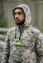 Чоловіча куртка анорак демісезонна з шевроном прапор України Terra Intruder 0164 M Піксель (IN - 0164/02 B ) - зображення 4