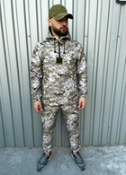 Мужской костюм демисезонный куртка анорак и штаны с шевроном флаг Украины Terra Intruder 0165 3XL Пиксель (IN - 0165/02 F ) - изображение 8