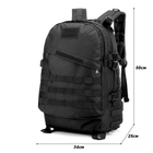 Рюкзак износостойкий 40л Оксфорд с системой Molle / Водоотталкивающий Ранец черный размер 50x39x25 см - изображение 5
