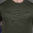 Потовідвідна чоловіча футболка Punishment з принтом "Йода" олива розмір L - зображення 5