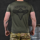 Потовідвідна чоловіча футболка Odin Coolmax з принтом "Airborne" олива розмір XL - зображення 4