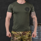 Потоотводящая мужская футболка Odin Coolmax с принтом "Airborne" олива размер 2XL - изображение 1