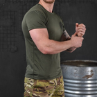 Потоотводящая мужская футболка Odin Coolmax с принтом "Airborne" олива размер 2XL - изображение 3