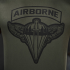 Потовідвідна чоловіча футболка Odin Coolmax з принтом "Airborne" олива розмір M - зображення 6