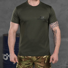 Потоотводящая мужская футболка с принтом "За победу" олива размер M - изображение 1