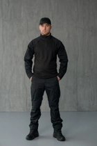 Чоловічий Костюм Убакс з липучками для шевронів + Штани з посиленими колінами чорний колір розмір 44 - зображення 1
