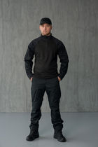 Чоловічий Костюм Убакс з липучками для шевронів + Штани з посиленими колінами чорний колір розмір 56 - зображення 1